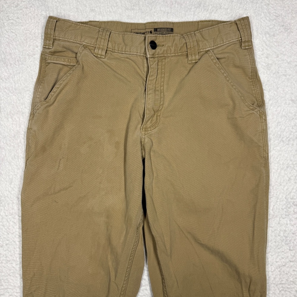 Carhartt Work Pants 5-Pocket Relaxed‎ Fit Beige Carpenter Men's Size 32x32 - Picture 2 of 15